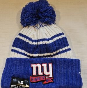 NY Giants pom pom hat
